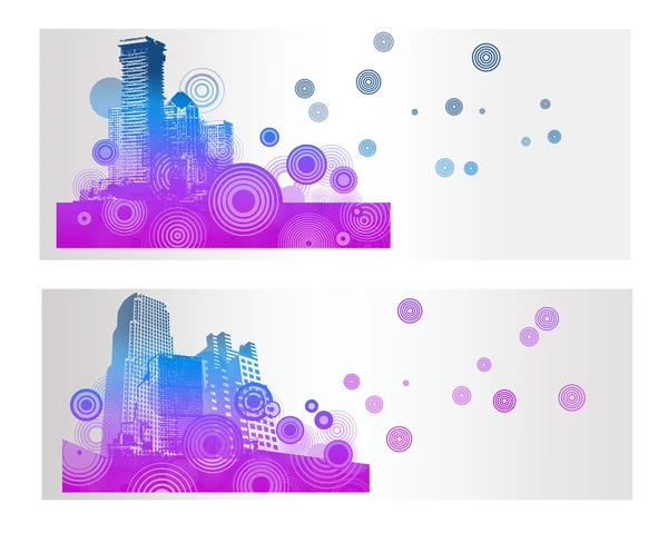 Bannière vectorielle colorée de ville — Image vectorielle