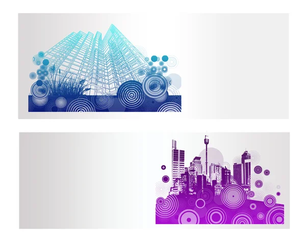 Banner de vectores de ciudad colorido — Vector de stock