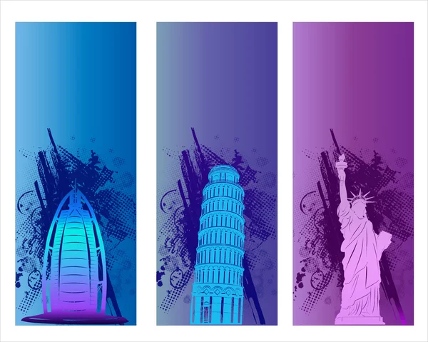 renkli ünlü şehir afiş ve artalanları