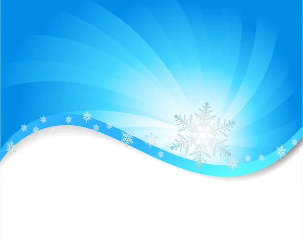 Blue Abstract and Snowflakes Backround — Stock Vector