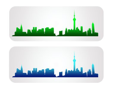 renkli şehir vektörel banner