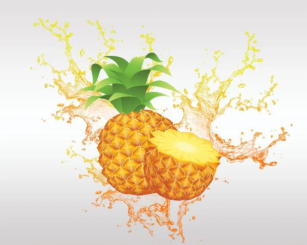新鲜的水果和水果果汁背景 — 图库矢量图片