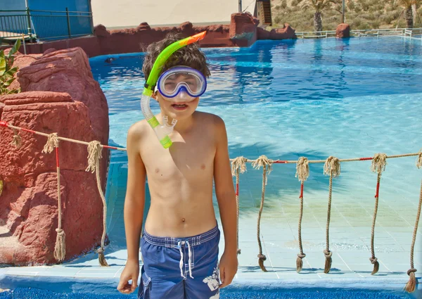 Sweet Little Diver in the Sea Park,Turkey — Stock Photo, Image