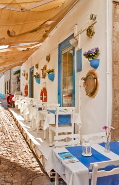 Beautiful Stone Street in Alaçati İzmir,Turkey