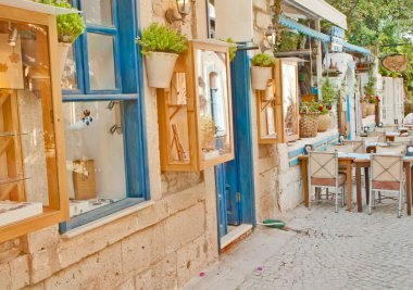Beautiful Stone Street in Alaçati İzmir,Turkey