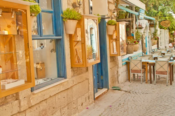 Schöne steinerne Straße in alaçati i х zmir, Türkei — Stockfoto