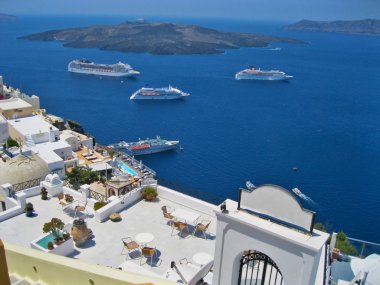 sahne santorini Island, Yunanistan