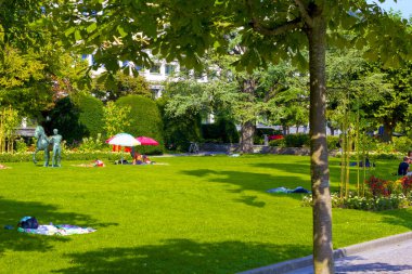 Luzern şehrinin güzel manzarası, İsviçre