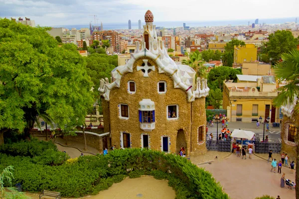 Prachtig Uitzicht Park Guell Barcelona Spanje — Stockfoto