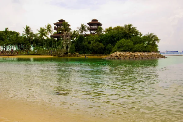 Hermosa Vista Isla Sentosa Singapur — Foto de Stock