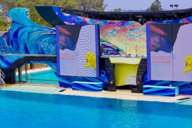 San Diego, Kaliforniya 'daki deniz parkının renkli manzarası