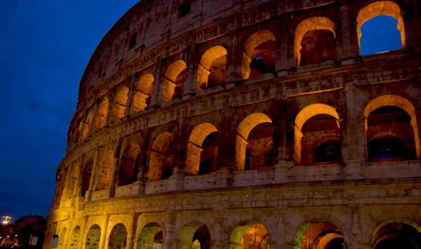 Vista Beuatiful Colosseum Roma Noite — Fotografia de Stock