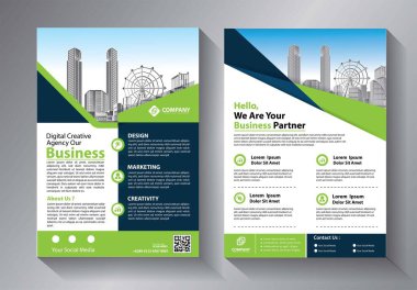 Broşür yıllık raporu için el ilanı iş şablonu