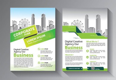 Broşür tasarımı, modern tasarım, yıllık rapor, poster, renkli üçgenleri olan A4 broşürü, teknoloji, bilim ve ışık arka planlı geometrik şekiller.