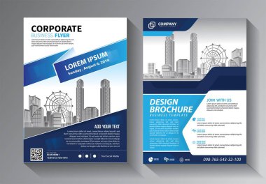 Broşür tasarımı, modern tasarım, yıllık rapor, poster, renkli üçgenleri olan A4 broşürü, teknoloji, bilim ve ışık arka planlı geometrik şekiller.