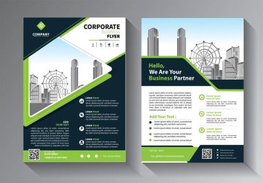 Broşür tasarımı, modern tasarım, yıllık rapor, poster, renkli üçgenleri olan A4 broşürü, teknoloji, bilim ve ışık arka planlı geometrik şekiller.