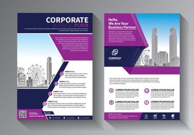 Broşür tasarımı, modern tasarım, yıllık rapor, poster, renkli üçgenleri olan A4 broşürü, teknoloji, bilim ve ışık arka planlı geometrik şekiller.