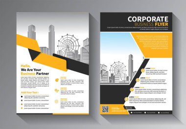 Broşür tasarımı, modern tasarım, yıllık rapor, poster, renkli üçgenleri olan A4 broşürü, teknoloji, bilim ve ışık arka planlı geometrik şekiller.