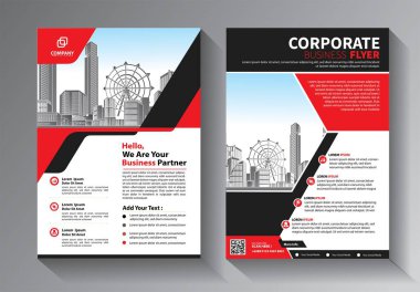 Broşür tasarımı, modern tasarım, yıllık rapor, poster, renkli üçgenleri olan A4 broşürü, teknoloji, bilim ve ışık arka planlı geometrik şekiller.