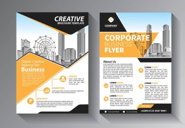 Broşür tasarımı, modern tasarım, yıllık rapor, poster, renkli üçgenleri olan A4 broşürü, teknoloji, bilim ve ışık arka planlı geometrik şekiller.