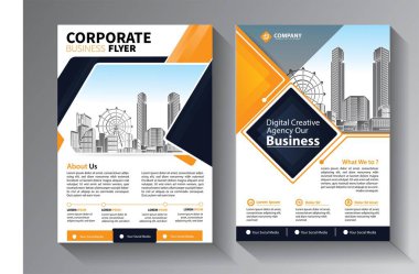 Broşür tasarımı, modern tasarım, yıllık rapor, poster, renkli üçgenleri olan A4 broşürü, teknoloji, bilim ve ışık arka planlı geometrik şekiller.