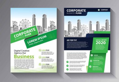 Broşür tasarımı, modern tasarım, yıllık rapor, poster, renkli üçgenleri olan A4 broşürü, teknoloji, bilim ve ışık arka planlı geometrik şekiller.