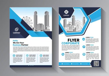 Broşür tasarımı, modern tasarım, yıllık rapor, poster, renkli üçgenleri olan A4 broşürü, teknoloji, bilim ve ışık arka planlı geometrik şekiller.