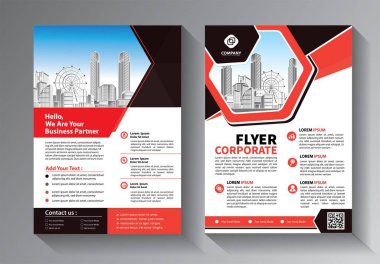 Broşür tasarımı, modern tasarım, yıllık rapor, poster, renkli üçgenleri olan A4 broşürü, teknoloji, bilim ve ışık arka planlı geometrik şekiller.
