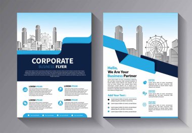 Broşür tasarımı, modern tasarım, yıllık rapor, poster, renkli üçgenleri olan A4 broşürü, teknoloji, bilim ve ışık arka planlı geometrik şekiller.