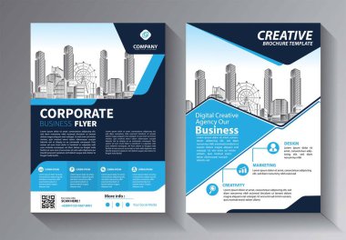 Broşür tasarımı, modern tasarım, yıllık rapor, poster, renkli üçgenleri olan A4 broşürü, teknoloji, bilim ve ışık arka planlı geometrik şekiller.