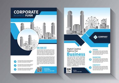 Broşür tasarımı, modern tasarım, yıllık rapor, poster, renkli üçgenleri olan A4 broşürü, teknoloji, bilim ve ışık arka planlı geometrik şekiller.