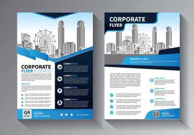 Broşür tasarımı, modern tasarım, yıllık rapor, poster, renkli üçgenleri olan A4 broşürü, teknoloji, bilim ve ışık arka planlı geometrik şekiller.