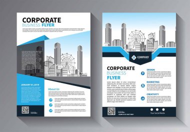 Broşür tasarımı, modern tasarım, yıllık rapor, poster, renkli üçgenleri olan A4 broşürü, teknoloji, bilim ve ışık arka planlı geometrik şekiller.