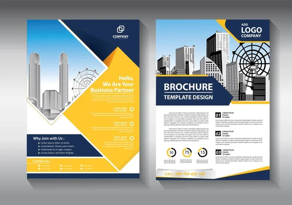 Projeto Brochura Tampa Layout Moderno Relatório Anual Cartaz Folheto Com — Vetor de Stock
