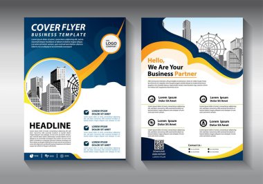 Broşür tasarımı, modern tasarım, yıllık rapor, poster, renkli üçgenleri olan A4 broşürü, teknoloji, bilim ve ışık arka planlı geometrik şekiller.