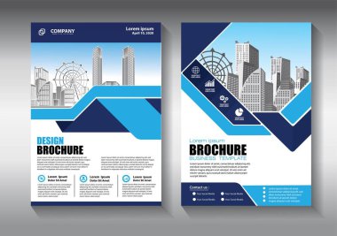 Broşür tasarımı, modern tasarım, yıllık rapor, poster, renkli üçgenleri olan A4 broşürü, teknoloji, bilim ve ışık arka planlı geometrik şekiller.