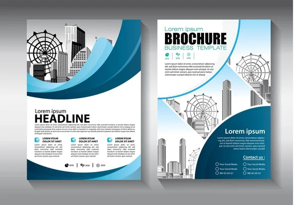 Diseño Folleto Cubierta Diseño Moderno Informe Anual Póster Volante Con — Archivo Imágenes Vectoriales