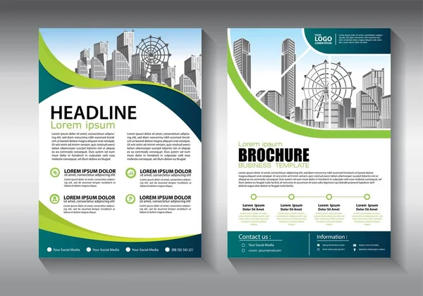 Broschürendesign Einband Modernes Layout Jahresbericht Poster Flyer Din Mit Bunten — Stockvektor