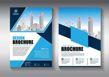 Broşür tasarımı, modern tasarım, yıllık rapor, poster, renkli üçgenleri olan A4 broşürü, teknoloji, bilim ve ışık arka planlı geometrik şekiller.