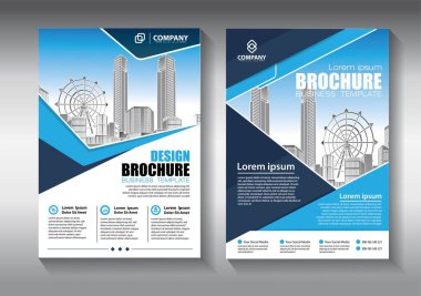 Broşür tasarımı, modern tasarım, yıllık rapor, poster, renkli üçgenleri olan A4 broşürü, teknoloji, bilim ve ışık arka planlı geometrik şekiller.