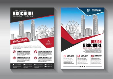 Broşür tasarımı, modern tasarım, yıllık rapor, poster, renkli üçgenleri olan A4 broşürü, teknoloji, bilim ve ışık arka planlı geometrik şekiller.