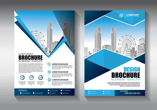Brochure Design Copertina Layout Moderno Relazione Annuale Poster Volantino Con — Vettoriale Stock