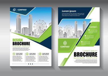 Broşür tasarımı, modern tasarım, yıllık rapor, poster, renkli üçgenleri olan A4 broşürü, teknoloji, bilim ve ışık arka planlı geometrik şekiller.