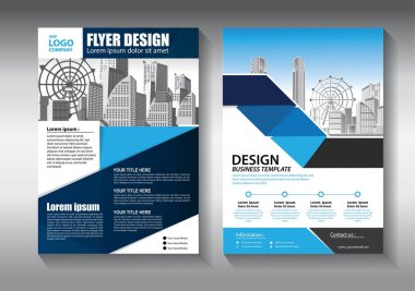 Broşür tasarımı, modern tasarım, yıllık rapor, poster, renkli üçgenleri olan A4 broşürü, teknoloji, bilim ve ışık arka planlı geometrik şekiller.