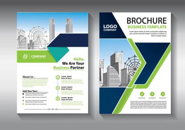 Broşür tasarımı, modern tasarım, yıllık rapor, poster, renkli üçgenleri olan A4 broşürü, teknoloji, bilim ve ışık arka planlı geometrik şekiller.