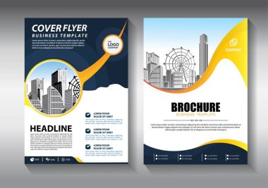 Broşür tasarımı, modern tasarım, yıllık rapor, poster, renkli üçgenleri olan A4 broşürü, teknoloji, bilim ve ışık arka planlı geometrik şekiller.