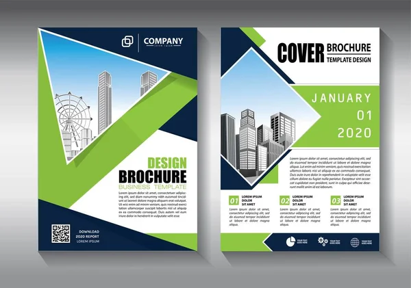 Broşür Tasarımı Modern Tasarım Yıllık Rapor Poster Renkli Üçgenleri Olan — Stok Vektör
