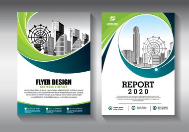 İş soyut vektör şablonu. Broşür tasarımı, modern tasarım, yıllık rapor, poster, renkli üçgenleri olan A4 broşürü, teknoloji, bilim ve ışık arka planlı geometrik şekiller.