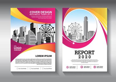 İş soyut vektör şablonu. Broşür tasarımı, modern tasarım, yıllık rapor, poster, renkli üçgenleri olan A4 broşürü, teknoloji, bilim ve ışık arka planlı geometrik şekiller.