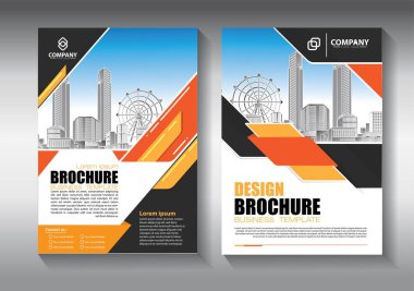 İş soyut vektör şablonu. Broşür tasarımı, modern tasarım, yıllık rapor, poster, renkli üçgenleri olan A4 broşürü, teknoloji, bilim ve ışık arka planlı geometrik şekiller.